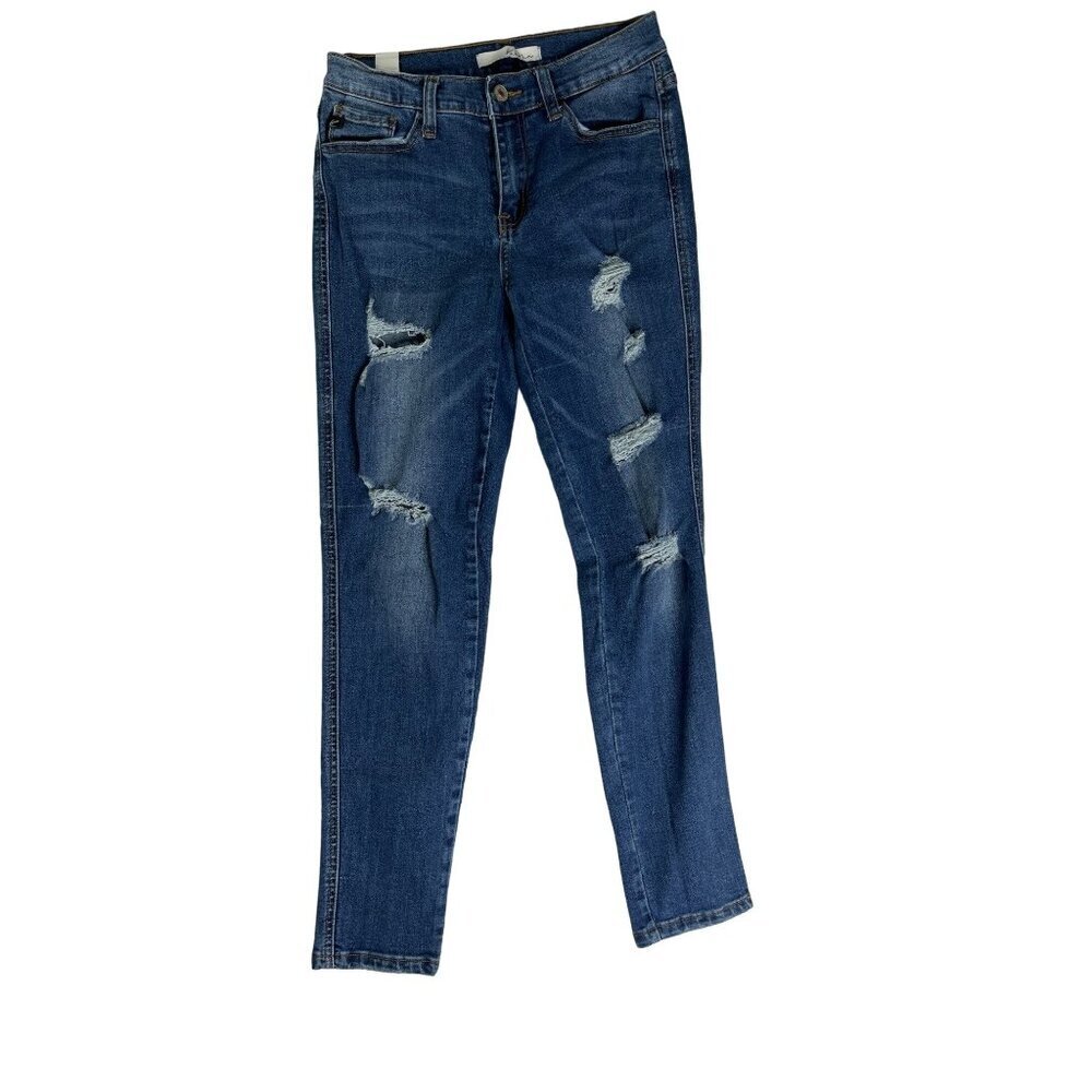 KanCan High Rise Distressed Ripped Skinny Jeans Size 27